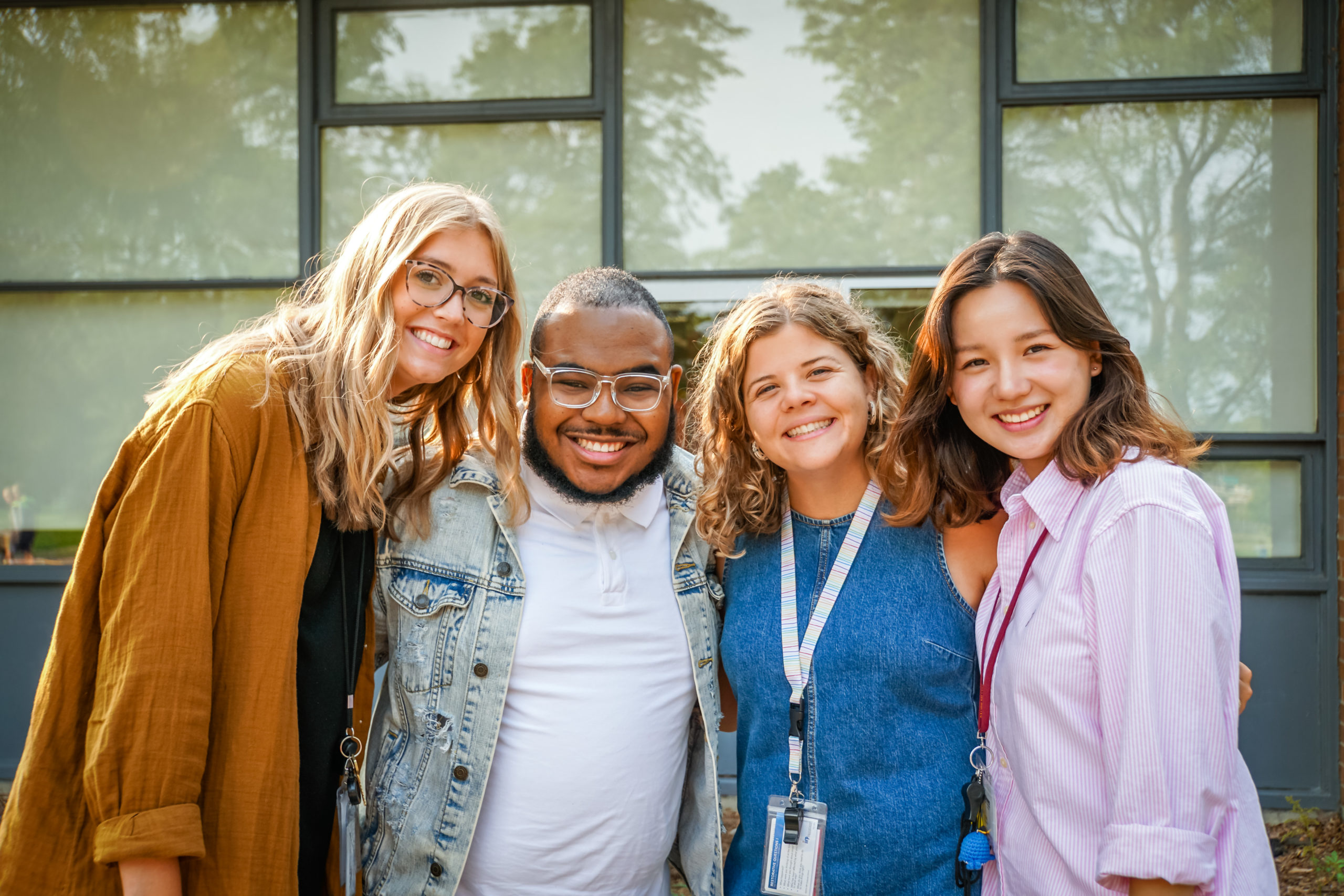 teachers are excited while talking with a student